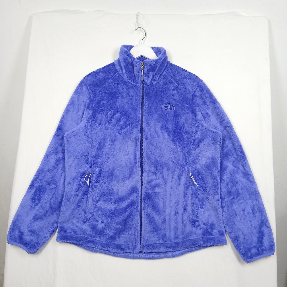The North Face Osito Fleece Jacket Blue Purple Full Zip Mock Neck Womens L